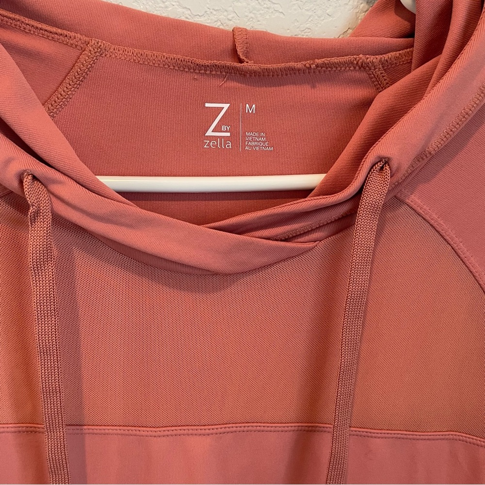 Zella Coral Mesh Athleisure Pullover Hoodie Long Sleeve Activewear Top S - Picture 3 of 10